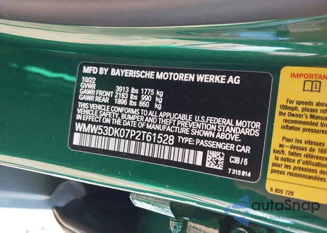 2023 Mini Hardtop Cooper S z USA, uszkodzony, nr VIN WMW53DK07P2T61528